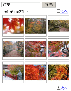 Baiduモバイル　画像検索結果画面