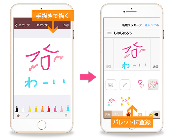 Simejiスタンプにて手書きスタンプ機能を搭載