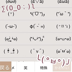 ＜豊富な顔文字＞